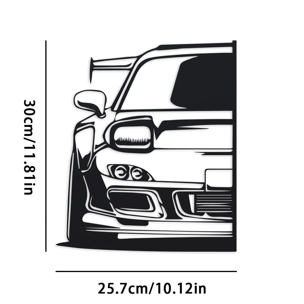 RX7 Metal Car Wall Art | Automotive Gift for Men'S Space | Birthday, Home Decoration, Themed Party，1Pc Metal Wall Decor