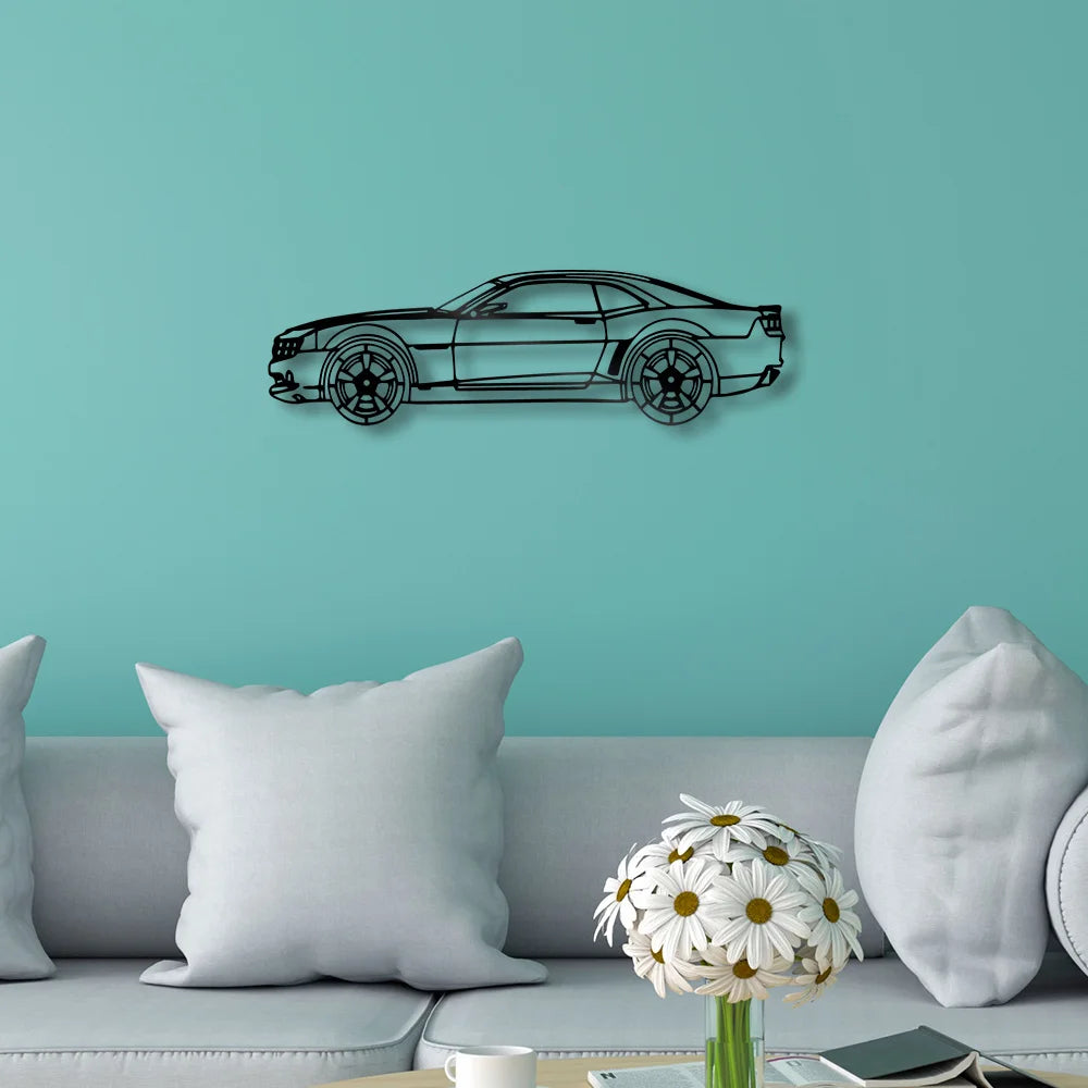 Roadster Metal Wall Art Sign Farmhouse Hanging Decor Black Cutout Plaque Home Office Living Room Bedroom Decoration