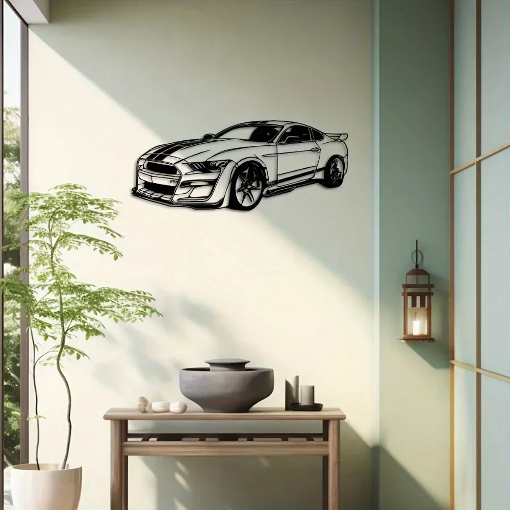 Exceptional Art Deco Metal Car Wall Sculpture Unique Sports Car Design Ideal for Great Gift for Car Enthusiasts Wall Sculptures