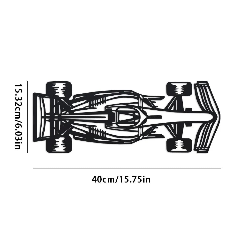 [Unique Racing Car Wall Decor] 1Pc Art Deco Car Silhouette Metal Wall Art - Sleek Racing Sculpture for Car Enthusiasts