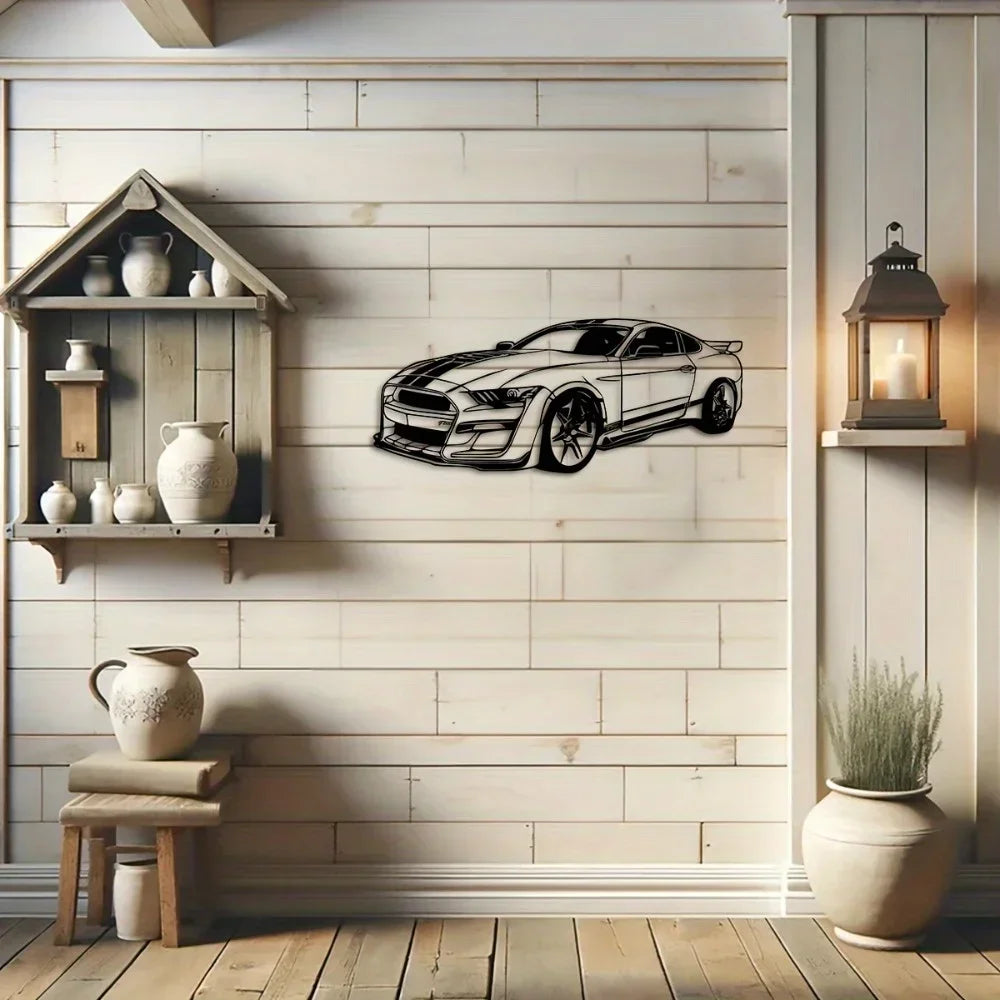 Exceptional Art Deco Metal Car Wall Sculpture Unique Sports Car Design Ideal for Great Gift for Car Enthusiasts Wall Sculptures