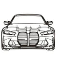 G80 M3 Front-Facing Metal Car Wall Art