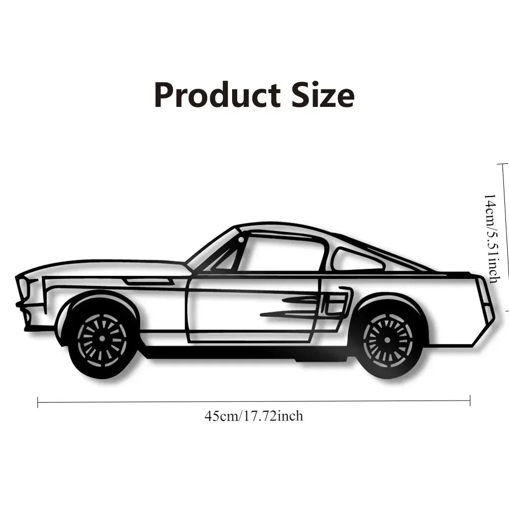CARS Metal Wall Art Black Silhouette Hanging Sign Garage Bar Kitchen Man Cave Decor