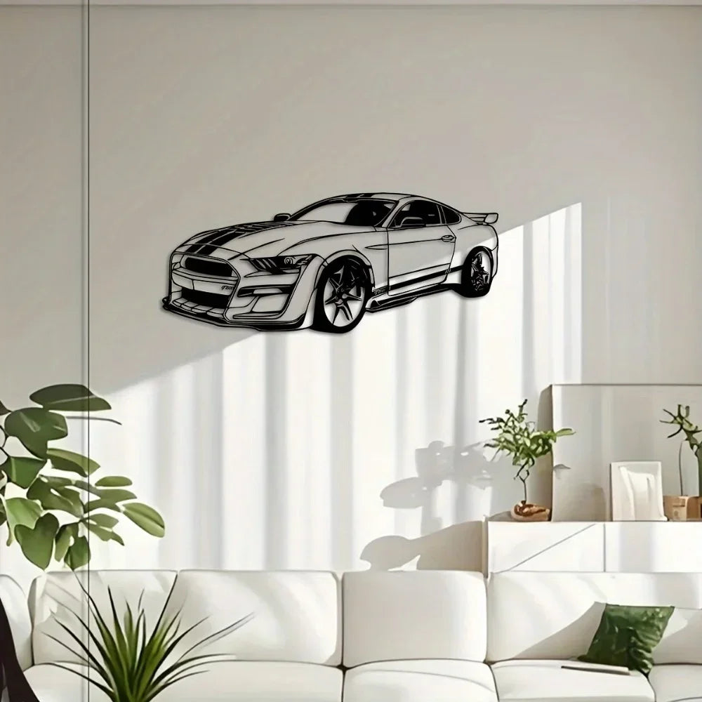 Exceptional Art Deco Metal Car Wall Sculpture Unique Sports Car Design Ideal for Great Gift for Car Enthusiasts Wall Sculptures